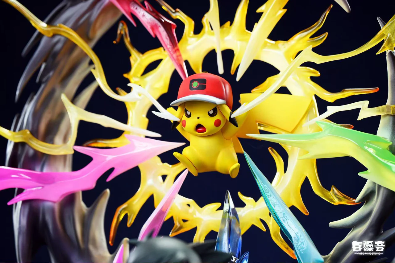 Pokemon - Ash Ketchum & Pikachu Thunderbolt | 1:8 Resin Statue | by White Noise Studio - Image 3